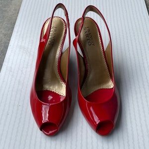 Red patent leather Franco Sarto heels
